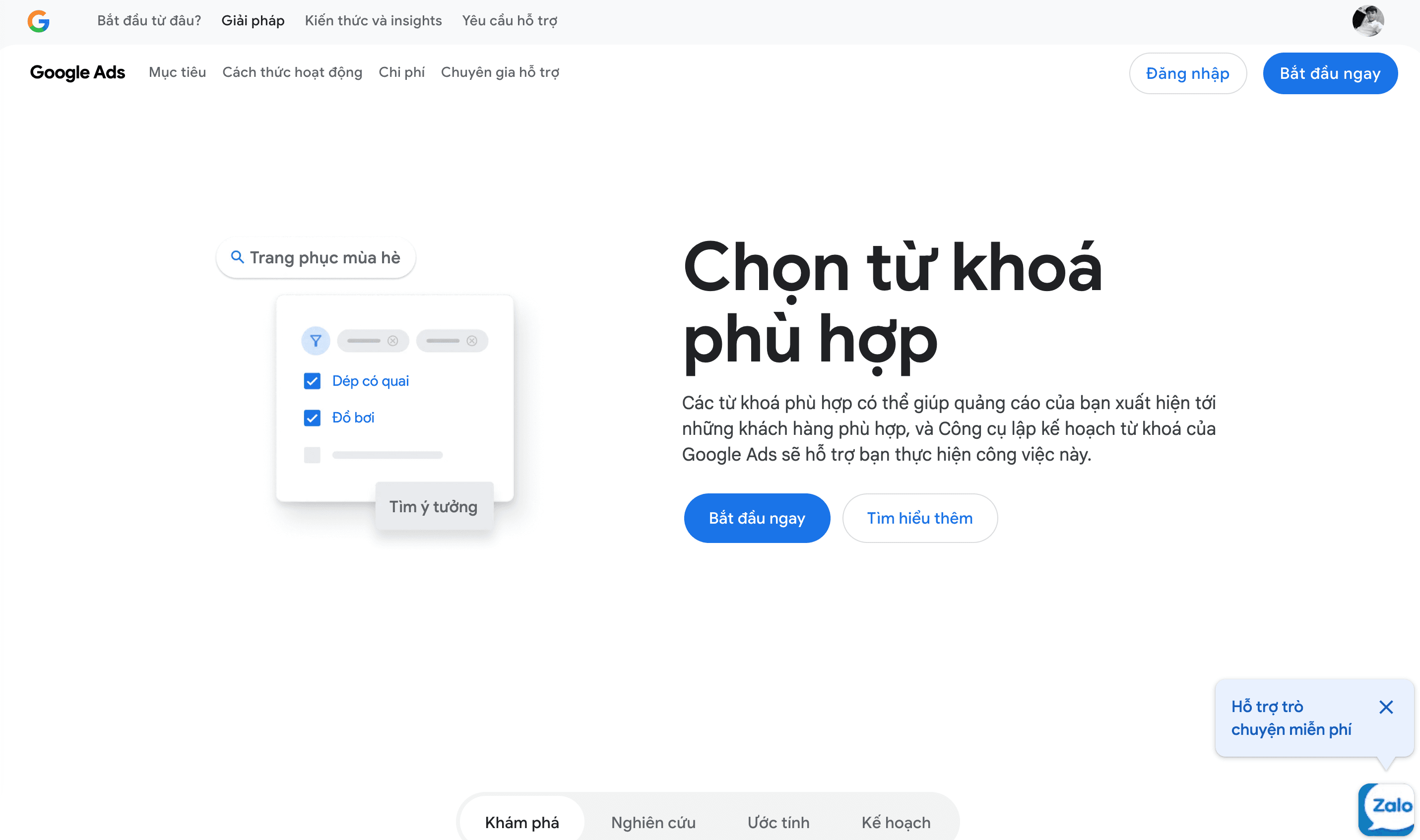 Trang chủ Google Keyword Planner — công cụ nghiên cứu từ khóa và dự báo lưu lượng tìm kiếm tích hợp trong Google Ads